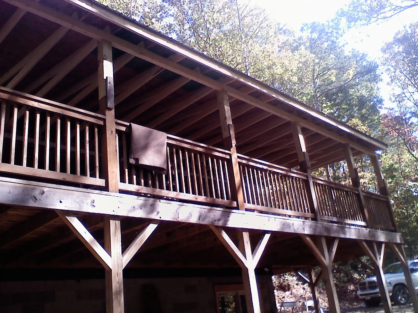 Timber framing under a new elevated porch and deck — Roof Leak Repair in Lowgap by Roofing Brothers